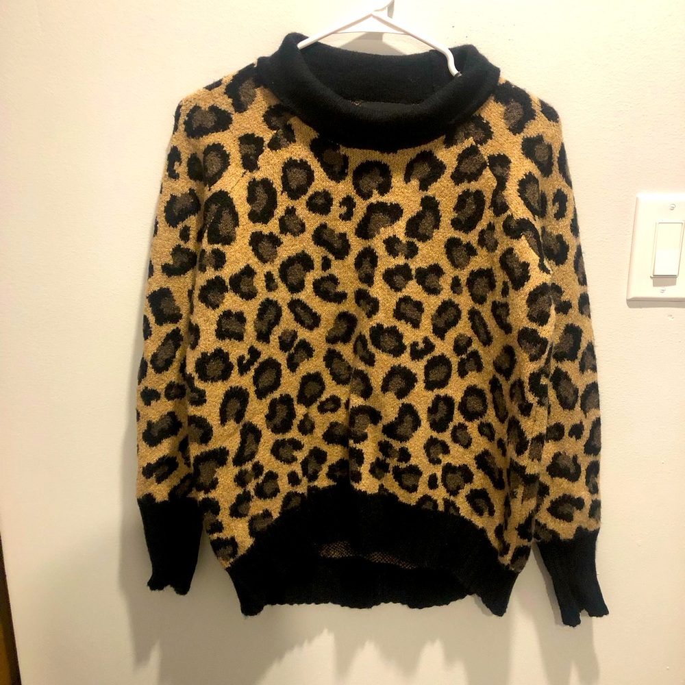 Cynthia Rowley animal print crewneck sweater